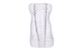 Realistic Texture Sleeve with Smooth Clear Slicone Masturbation Cup - Clear
