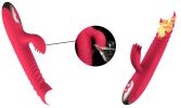 2 In1 Heated Dildo Vibrator G Spot Stimulation Licking Massager 10 Modes - Red