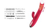 2 In1 Heated Dildo Vibrator G Spot Stimulation Licking Massager 10 Modes - Red