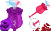 New Rose Shape Clitoral Stimulator Sucking Vibrator G spot Nipple Massager  - Purple
