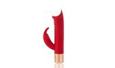Realistic Dildo Rabbit Vibrator Clitoris G Spot Anal Stimulator with 7 Modes - Red