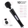 20 Speed Electric Handheld Vibrating Massager Therapy Motor Wand Full Body Massage Stick+Box - black