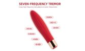 Rechargeable Clit Vibrator Wand Massager 7 Speeds G-Spot Quiet Vibrator Dildo  - Red