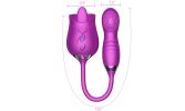 10-frequency 3 in 1 Tongue Licking Stimulus G Spot Telescopic Vibrator - Red