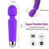 Cordless Handheld Powerful Vibrating Massager Wand Full Body Therapy Motor - purple