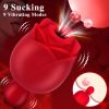 Clit Sucker Flower Clitoral Stimulator, Discreet Rose Sex Toy for Women, Couples, Solo Play - Red