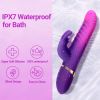 Triple Motor Thrusting Rabbit Vibrator, Heated G Spot Dildo with 8 Vibration & 3 Thrusting Modes, Clitoral Stimulator for Women - Red