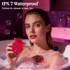 Rose Shaped Tongue Vibrator, Rose Sex Toy with 9 Licking, Quiet Licking Vibrator for Women Clitoral, Nipple, Vaginal - Red
