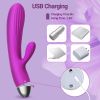 Rabbit Vibrator G Spot Stimulator for Women, Heated Dual Motor with 7 Modes Silicone Vibrator for Internal and Clitoral Stimulation - Purple