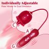 Licking Vibrator Tongue Toy for Women, 9 Thrusting Modes Rose Vibrator Dual Stimulator Clitoral and G Spot Pleasure - Red