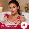 Licking Vibrator Tongue Toy for Women, 9 Thrusting Modes Rose Vibrator Dual Stimulator Clitoral and G Spot Pleasure - Red