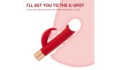 Realistic Dildo Rabbit Vibrator Clitoris G Spot Anal Stimulator with 7 Modes - Red