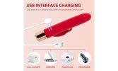 Realistic Dildo Rabbit Vibrator Clitoris G Spot Anal Stimulator with 7 Modes - Red