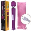 20 Speed Electric Handheld Vibrating Massager Therapy Motor Wand Full Body Massage Stick+Box - purple