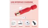 Wand Massager G-Spot Vibrator Clit Vibrator Powerful Stimulation IPX7 Waterproof - Red