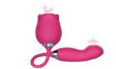 New Rose Series 4 Gen 3 in 1 Sucking stimulating G Spot Dildo Vibrator - Red