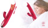 2 In1 Heated Dildo Vibrator G Spot Stimulation Licking Massager 10 Modes - Red